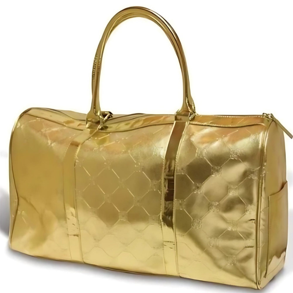 NWT BCBG Maxazria Gold Metallic Overnight Bag 156203644158
